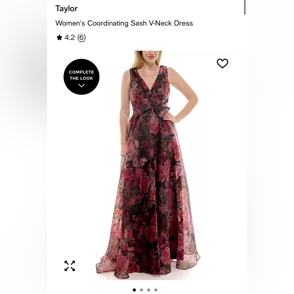 Taylor Women's Coordinating Sash V-Neck Dress size 4